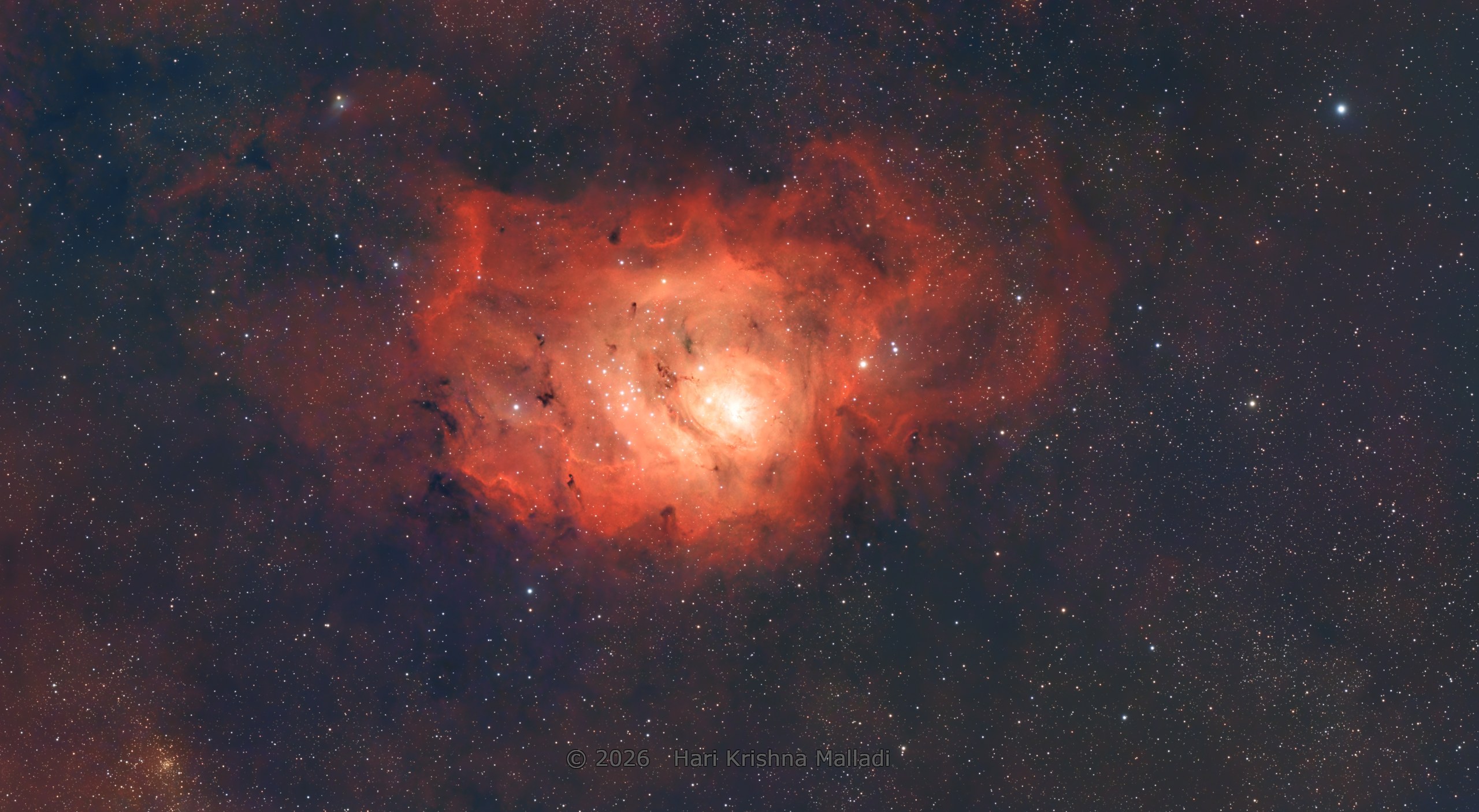 Lagoon Nebula, photographed by Hari Krishna Malladi.